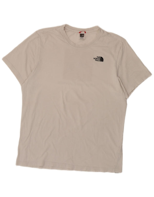 THE NORTH FACE Mens Graphic T-Shirt Top XL Off White Cotton