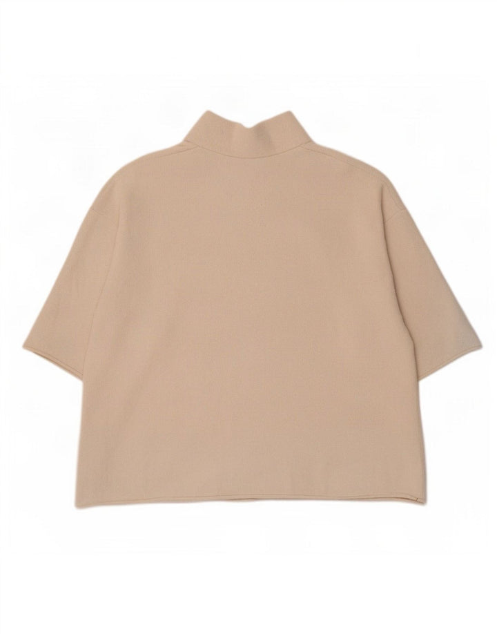 T-shirt oversize da donna Zara UK 14 cotone bianco sporco medio
