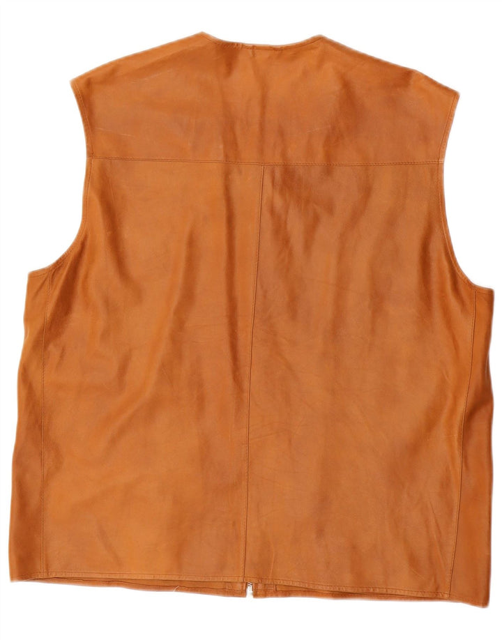 CRISTIANO DI THIENE Gilet Utilitario in Pelle da Uomo IT 50 Large Marrone