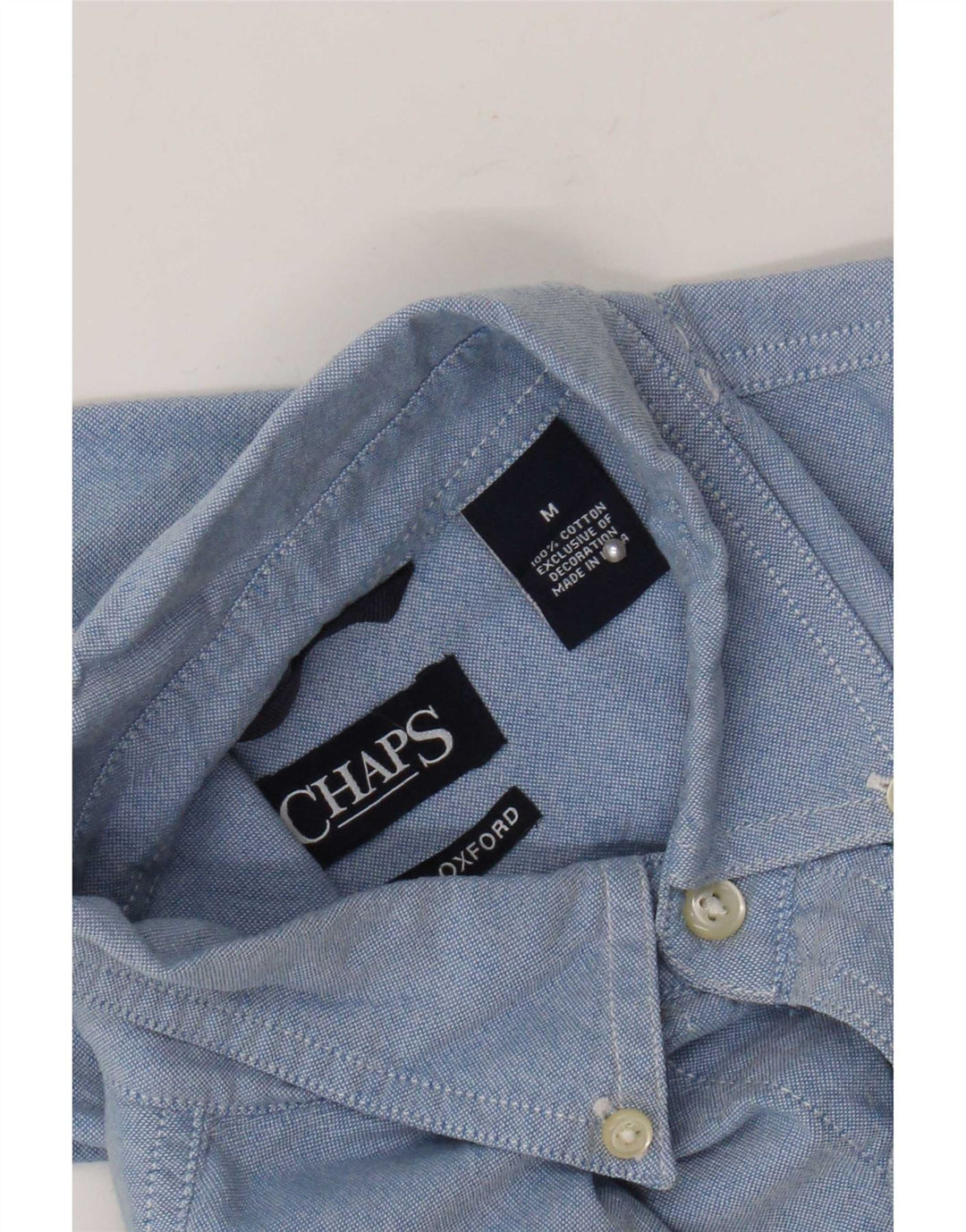 Camicia Uomo Chaps Cotone Blu Medio
