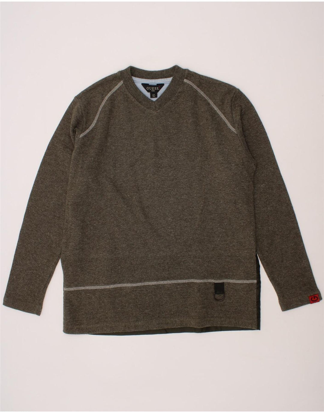 GUESS Boys Sweatshirt Jumper 9-10 Years Grey Acrylic Vintage Guess and Second-Hand Guess from Messina Hembry 