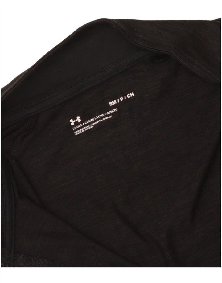 Maglia da ginnastica Under Armour da uomo con zip e collo, piccola, nera