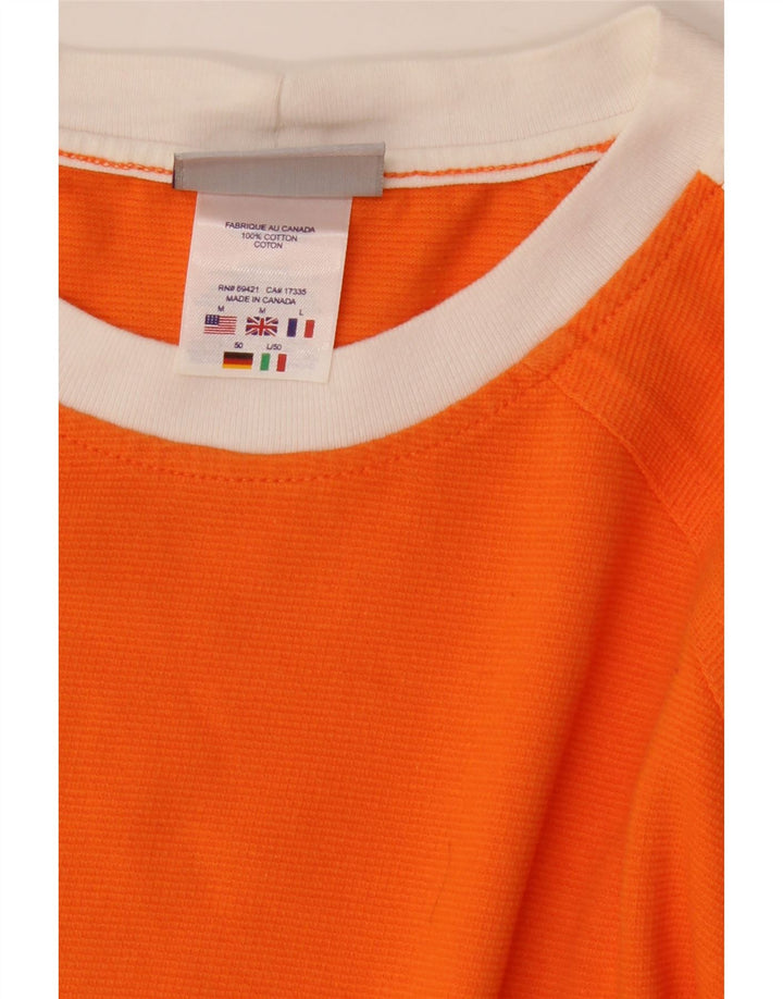 REEBOK Mens T-Shirt Top Medium Orange Colourblock Cotton Vintage Reebok and Second-Hand Reebok from Messina Hembry 