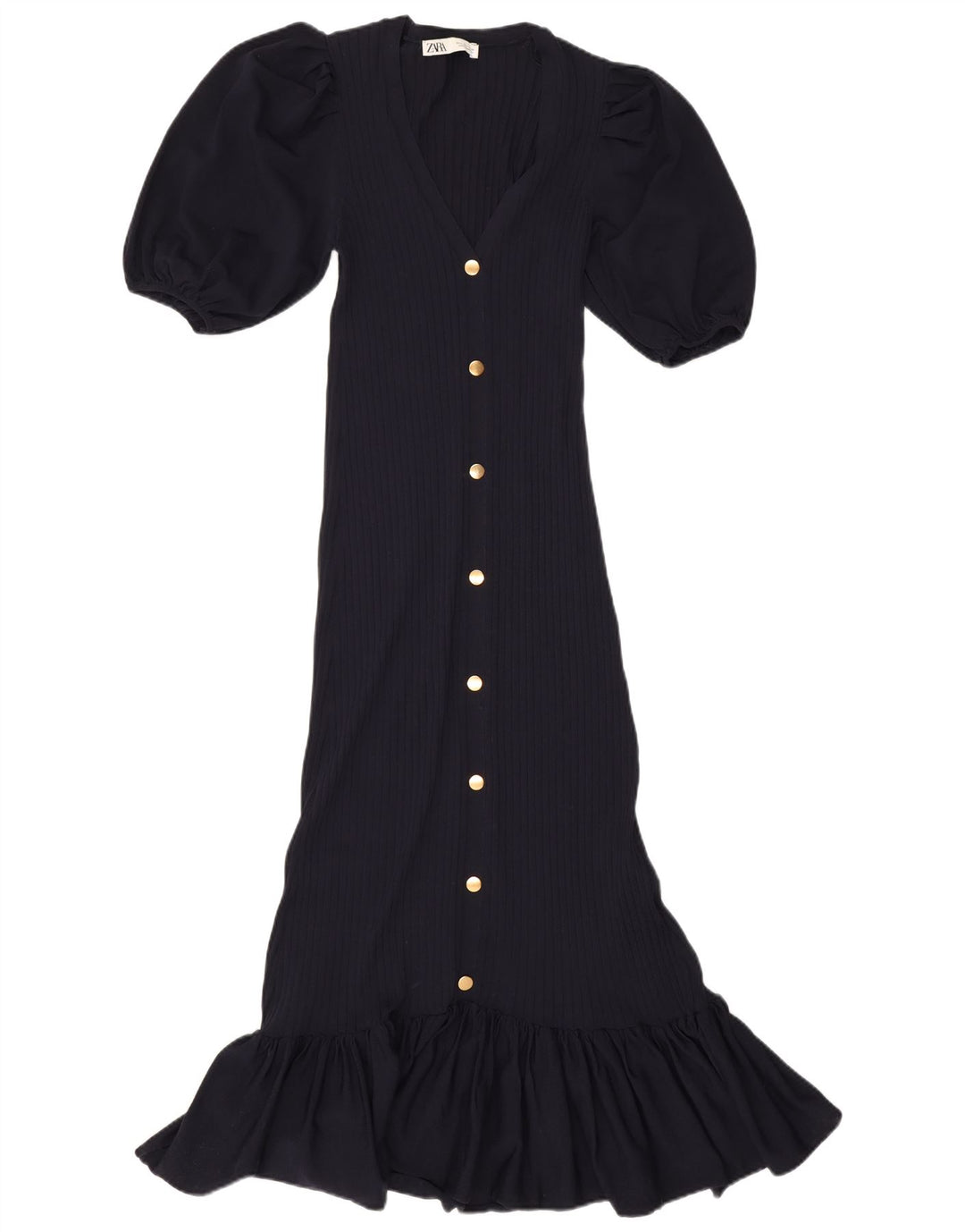 Vestito lungo da donna Zara UK 12 medio blu navy in poliammide