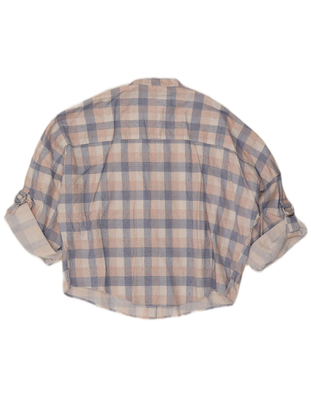 Hugo Boss Camicia oversize da donna con maniche a 3/4 UK 8 Piccolo lino a quadri blu