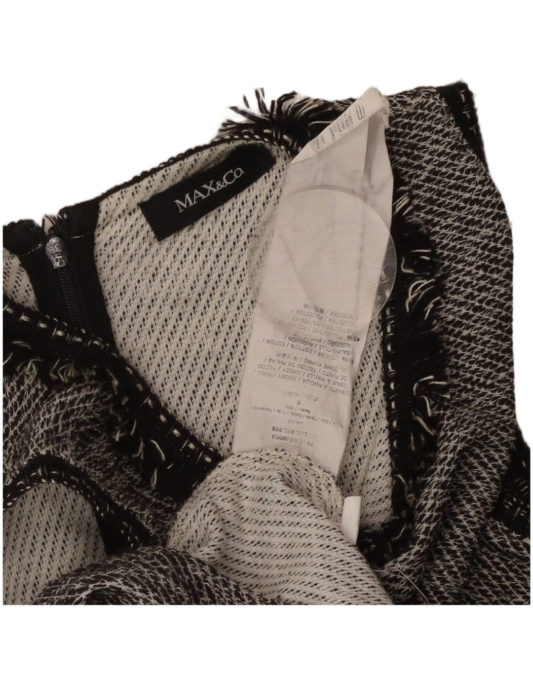 MAX & CO. Abito da donna senza maniche a trapezio UK 8 piccolo cotone nero