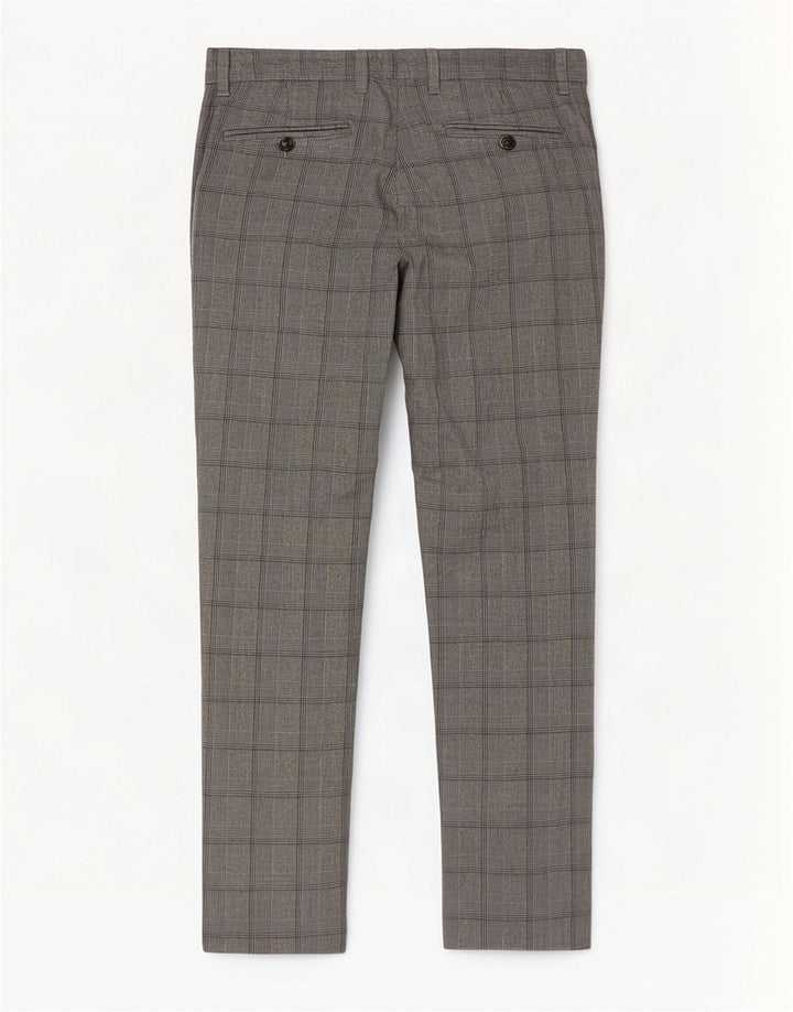 Pantaloni casual slim da uomo Ted Baker W32 L31 poliestere a quadri grigi