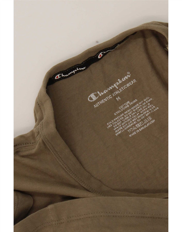 T-shirt grafica da uomo Champion Top in cotone kaki medio