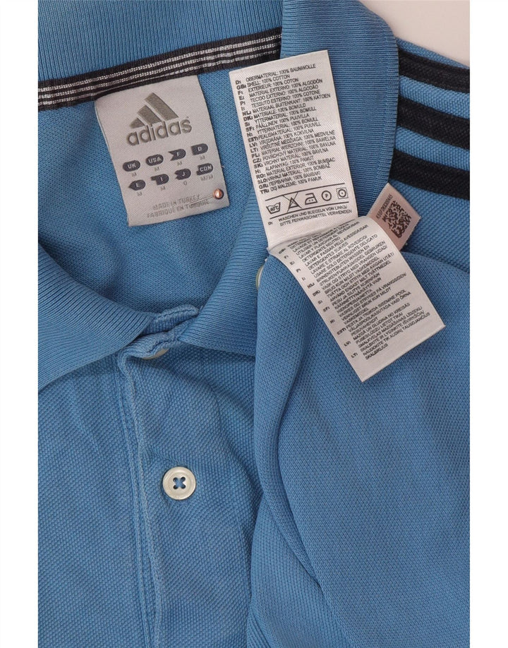 Polo ADIDAS da uomo in cotone blu medio