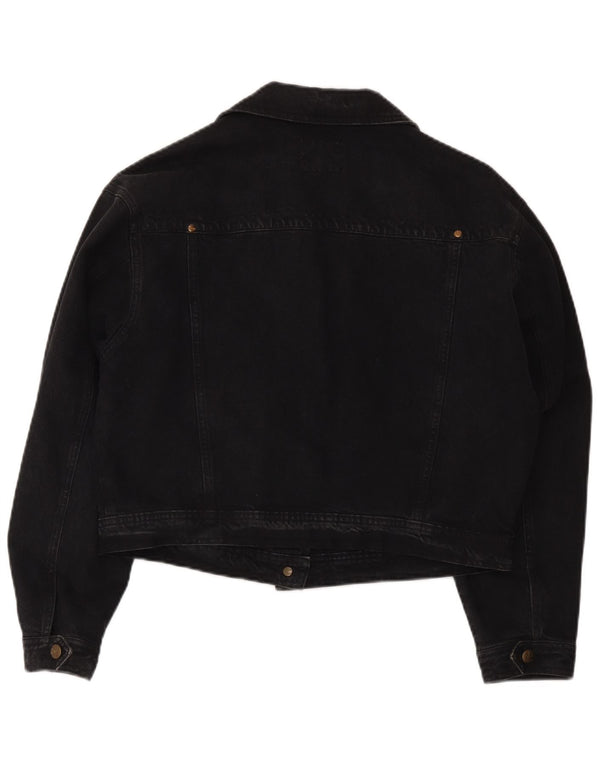 Giacca di jeans corta Trussardi da donna UK 12 media nera