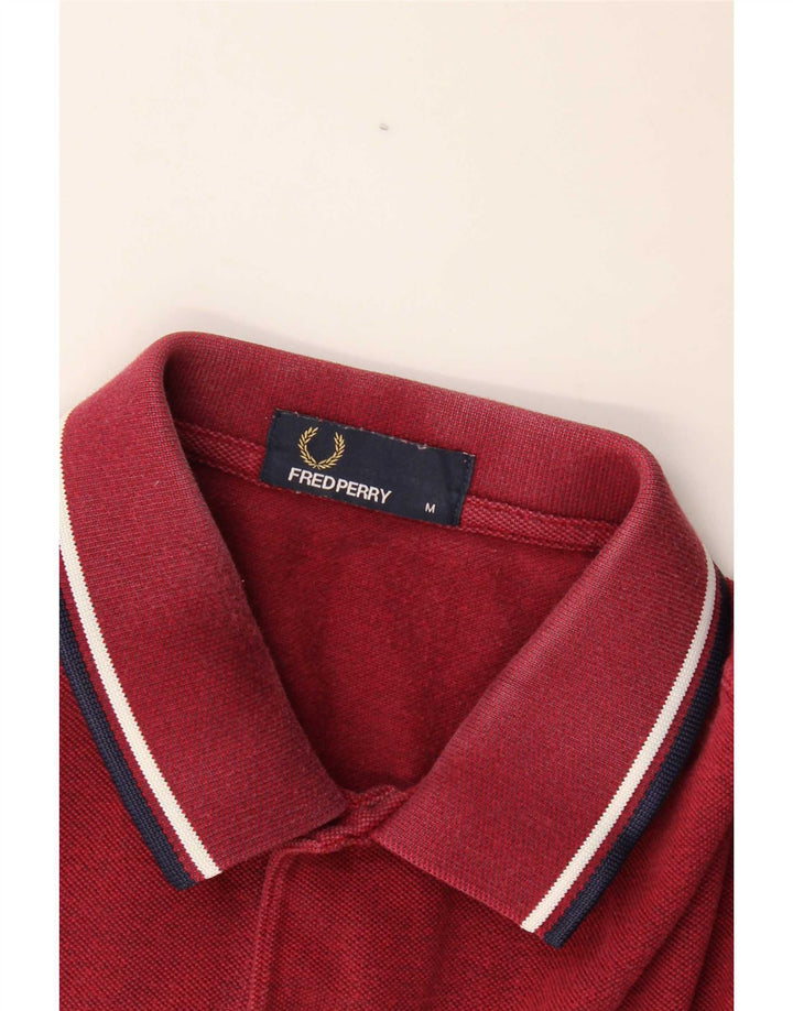 Polo da uomo Fred Perry a righe bordeaux medie