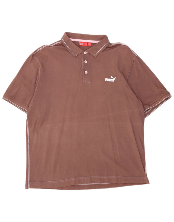 Polo da uomo Puma Large in cotone marrone