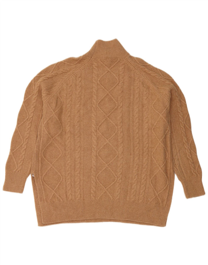 Maglione maglione oversize da donna con collo dolcevita Reiss UK 14 Lana marrone medio