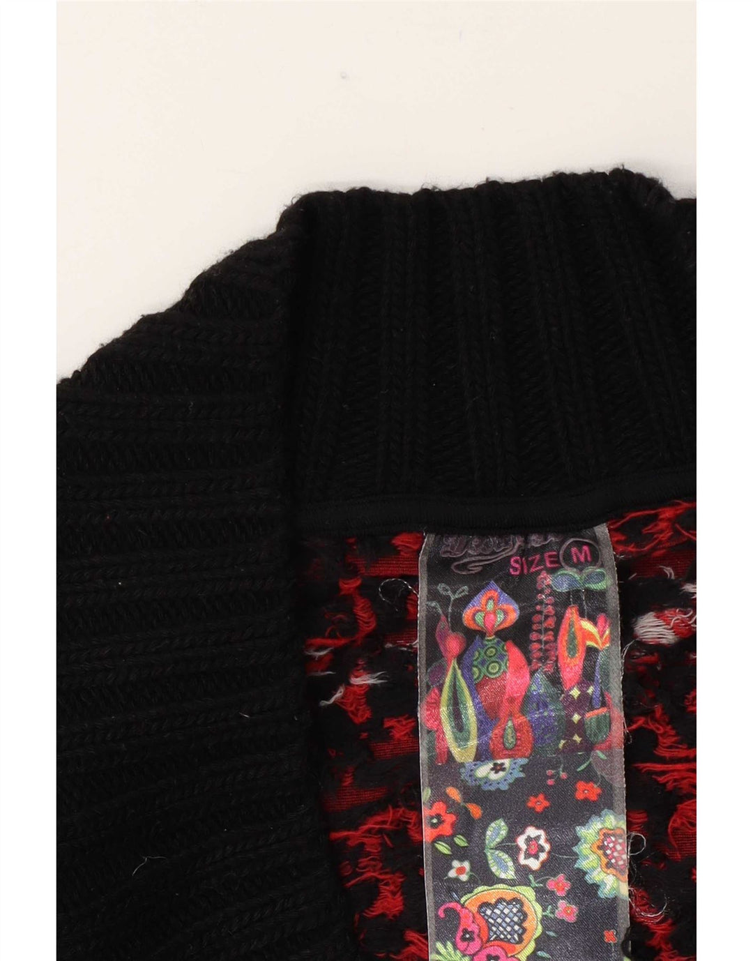 Desigual donna modello astratto tunica Top UK 12 medio nero