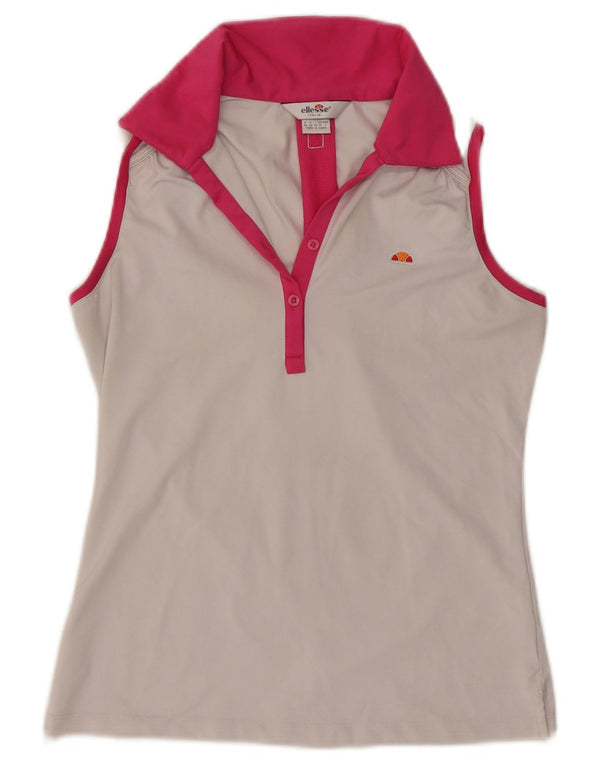 Polo senza maniche da donna Ellesse UK 10 Small White Colourblock