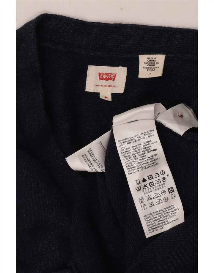 Maglione cardigan da uomo Levi's lino medio blu navy