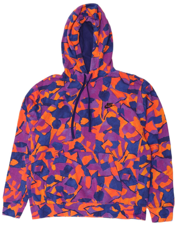 Felpa con cappuccio da uomo Nike grande in cotone geometrico multicolore