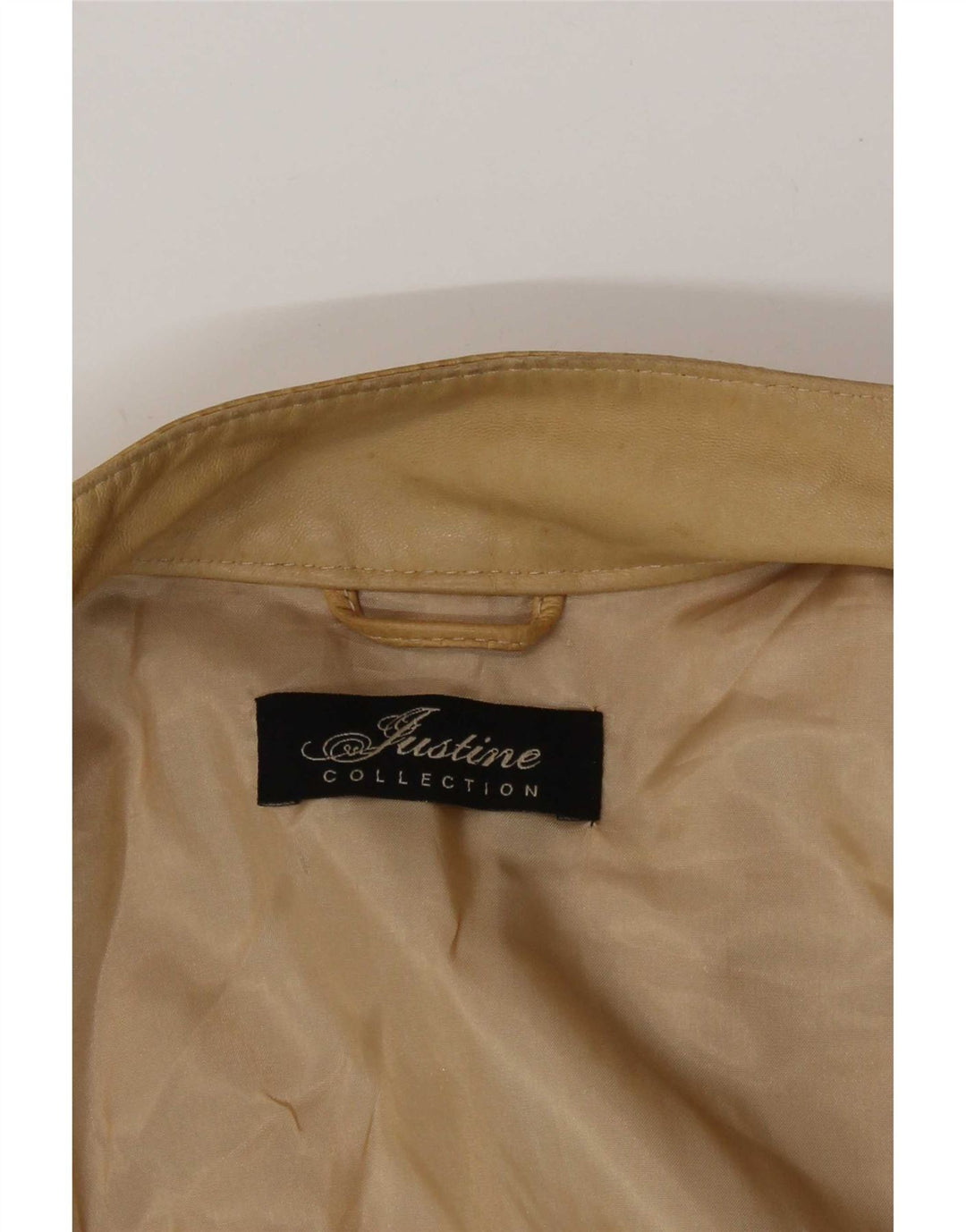 Giacca in pelle da donna vintage IT 42 Beige medio Colourblock