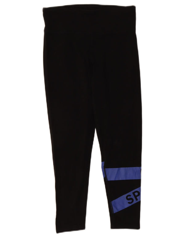 Leggings crop con grafica da donna Dkny UK 12 cotone color block medio nero