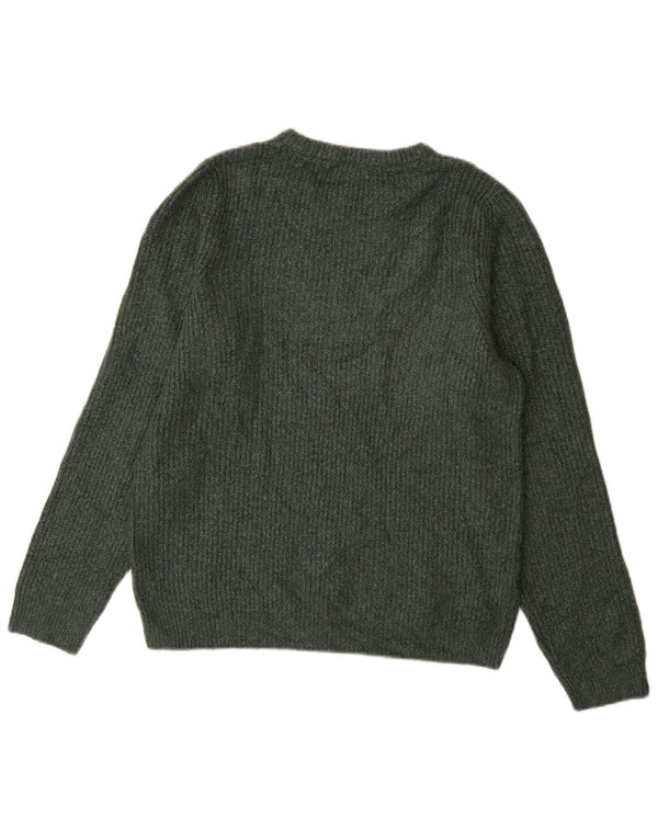 Marks & Spencer Mens Crew Neck Jumper Sweater Medium Green Acrylic