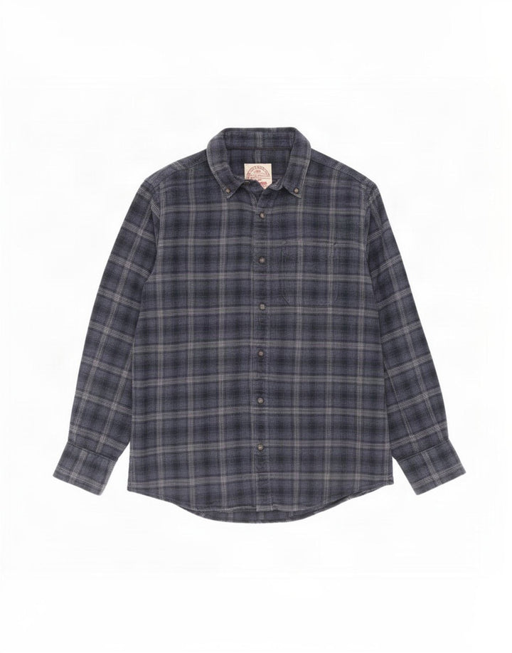 Camicia in flanella da uomo Fat Face in cotone a quadri blu navy medio