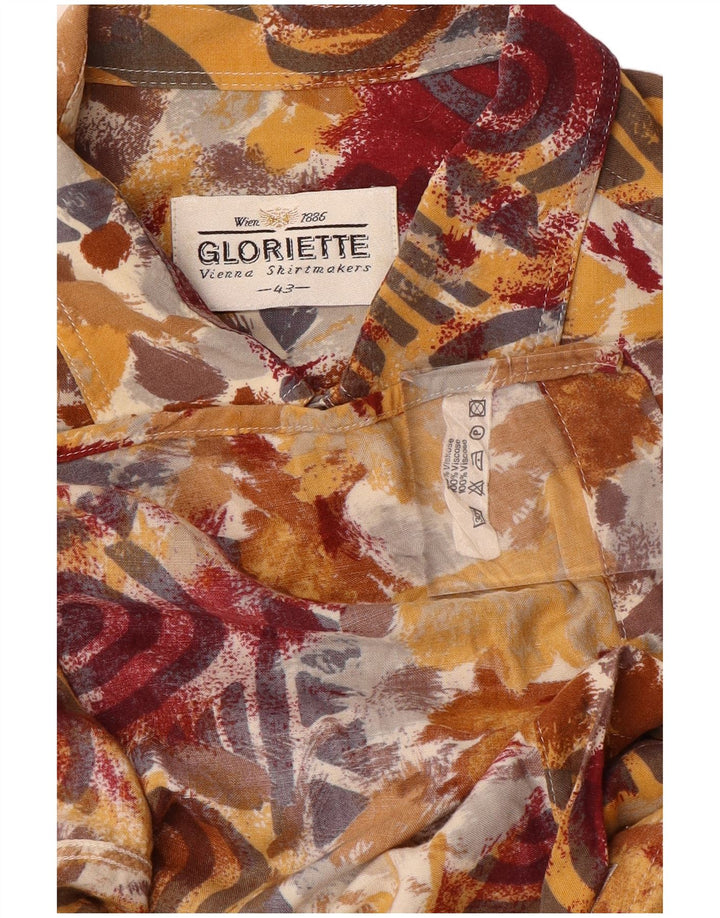 Camicia da uomo Gloriette taglia 43 grande viscosa geometrica multicolore