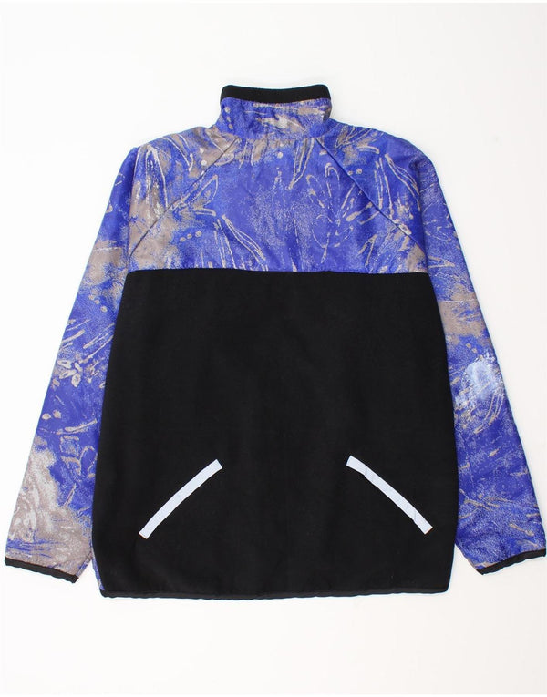 Giacca da ginnastica vintage da uomo XL in poliestere floreale blu