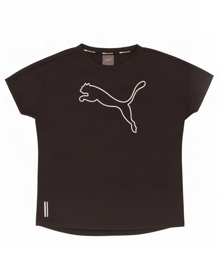 Puma T-shirt grafica da donna Top UK 16 Large Nero Poliestere