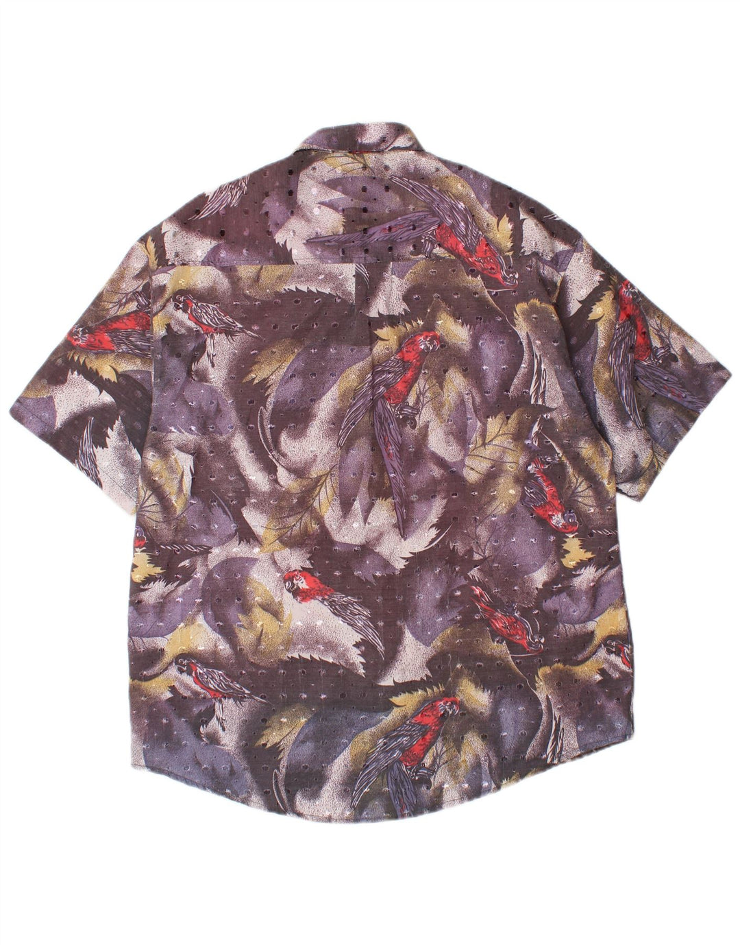 Camicia a maniche corte grafica vintage da uomo grande multicolore