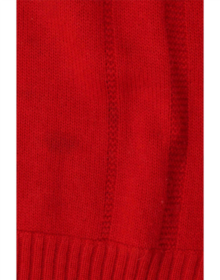 Maglione maglione girocollo da uomo americano di colore rosso medio Fair Isle