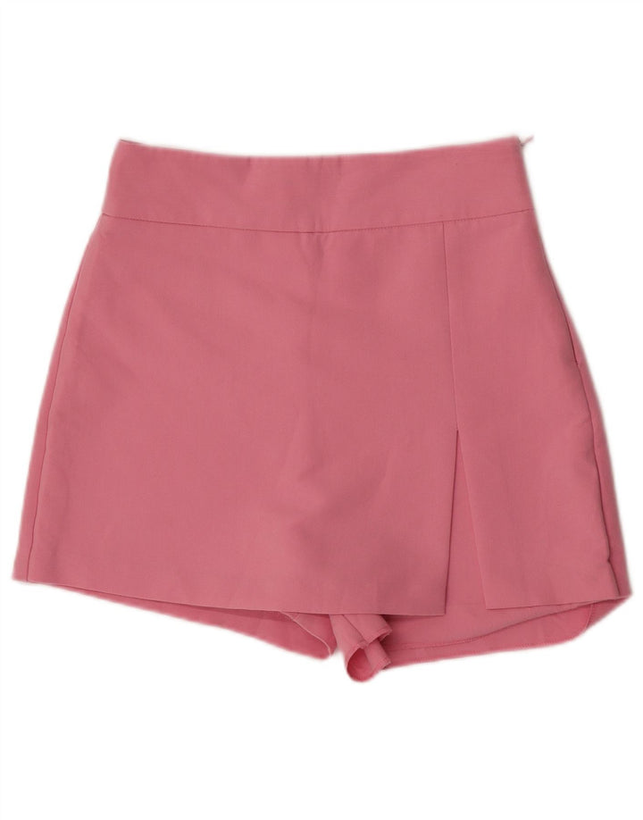 Pantaloncini casual a vita alta da donna Zara medi W28 rosa poliestere