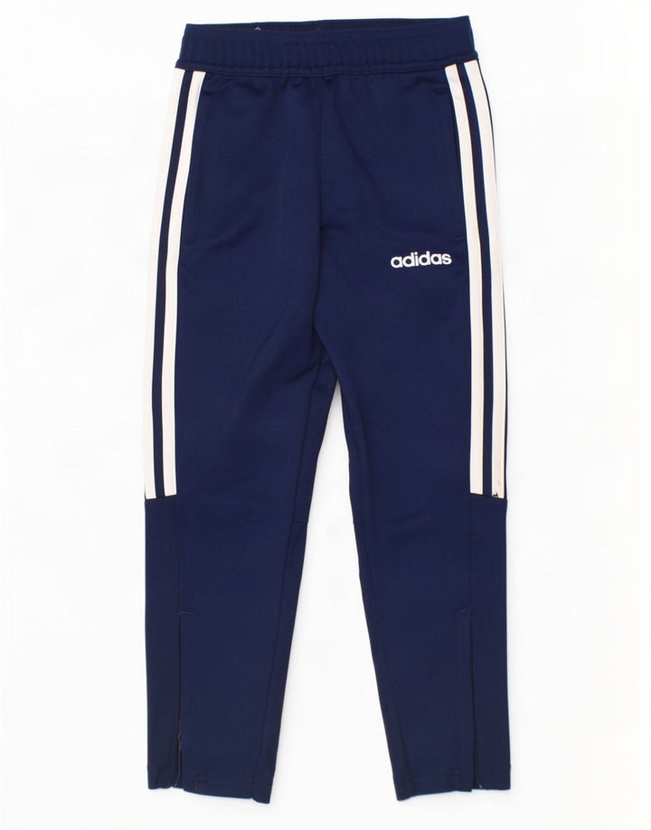 Pantaloni della tuta Adidas Climalite da ragazzo 5-6 anni in poliestere blu navy