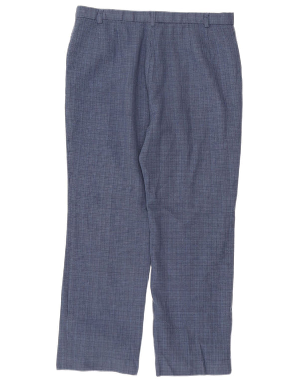 PENDLETON Womens Straight Suit Trousers US 14 XL W32 L26 Navy Blue Check