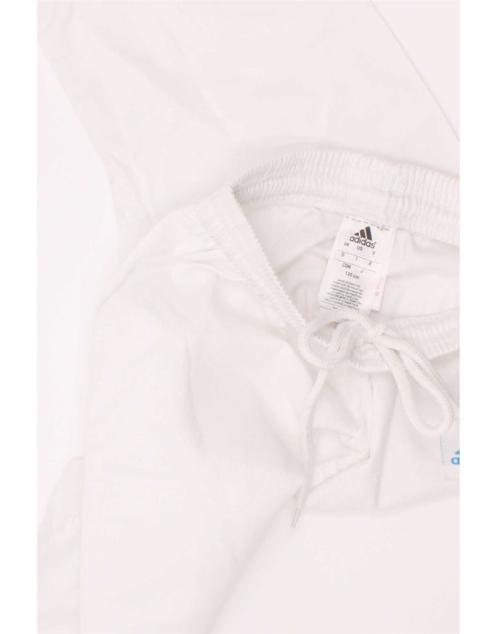 Pantaloni da tuta corti Adidas da ragazzo 7-8 anni in poliestere bianco