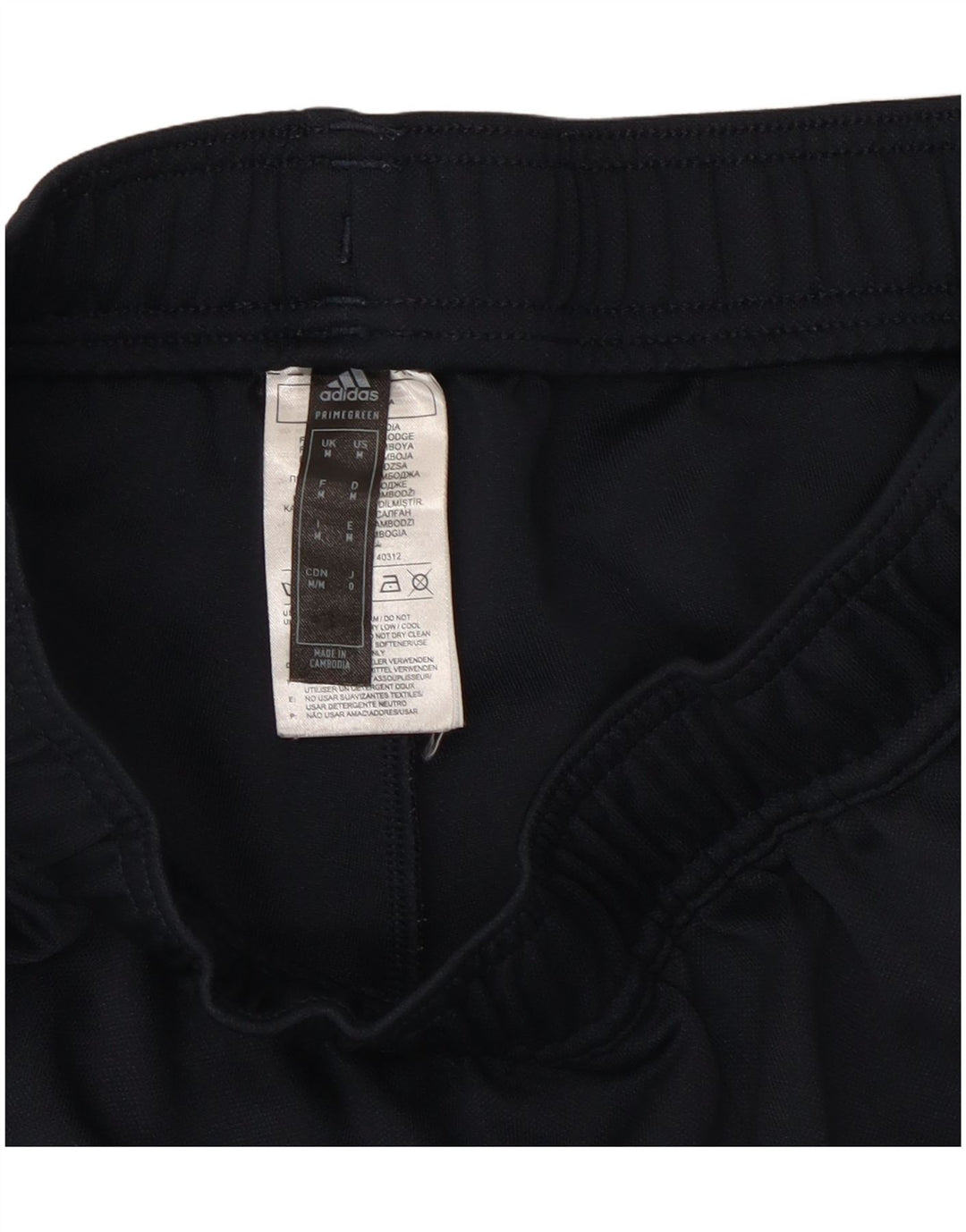 Pantaloni da tuta da uomo Adidas medi in poliestere a righe blu navy