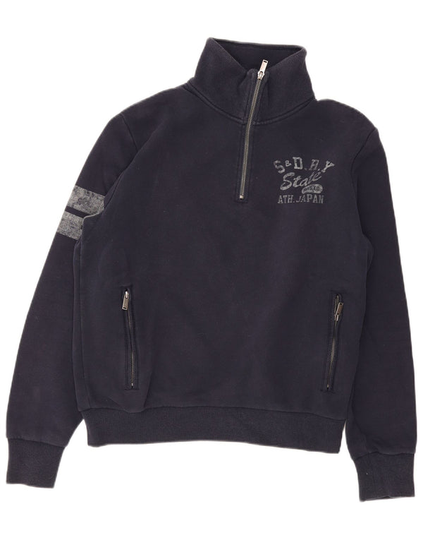 Felpa grafica da uomo Superdry Maglione grande blu navy color block