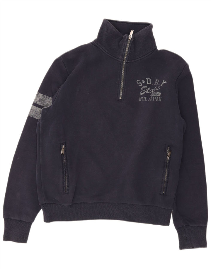 Felpa grafica da uomo Superdry Maglione grande blu navy color block