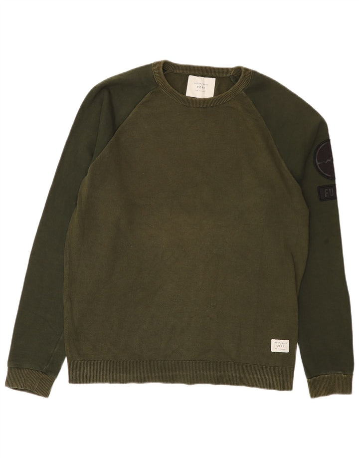 Jack & Jones Felpa da uomo Maglione Large Green Colourblock