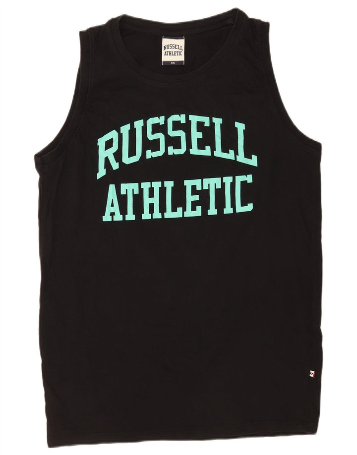 Canotta grafica da uomo Russell Athletic 2XL Nera