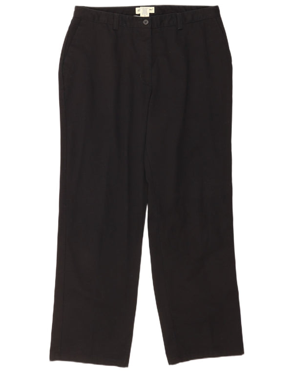 Pantaloni chino dritti da donna Eddie Bauer US 12 Large W31 L28 cotone nero