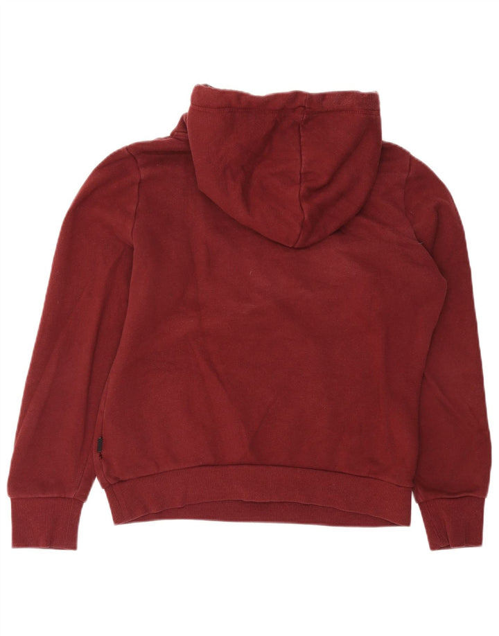Maglione con cappuccio corto grafico da donna Superdry UK 12 cotone bordeaux medio