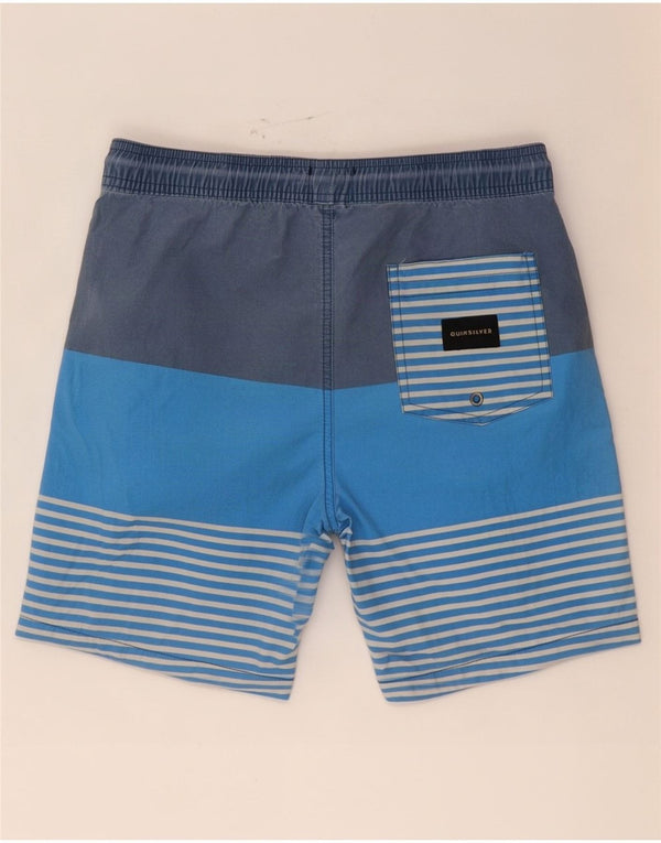 Pantaloncini da bagno Quiksilver per ragazzi 13-14 anni, cotone a righe grandi blu