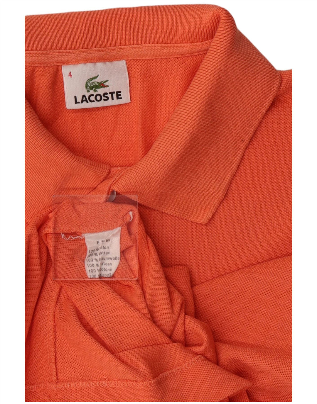 Polo da uomo Lacoste taglia 4, cotone arancione medio