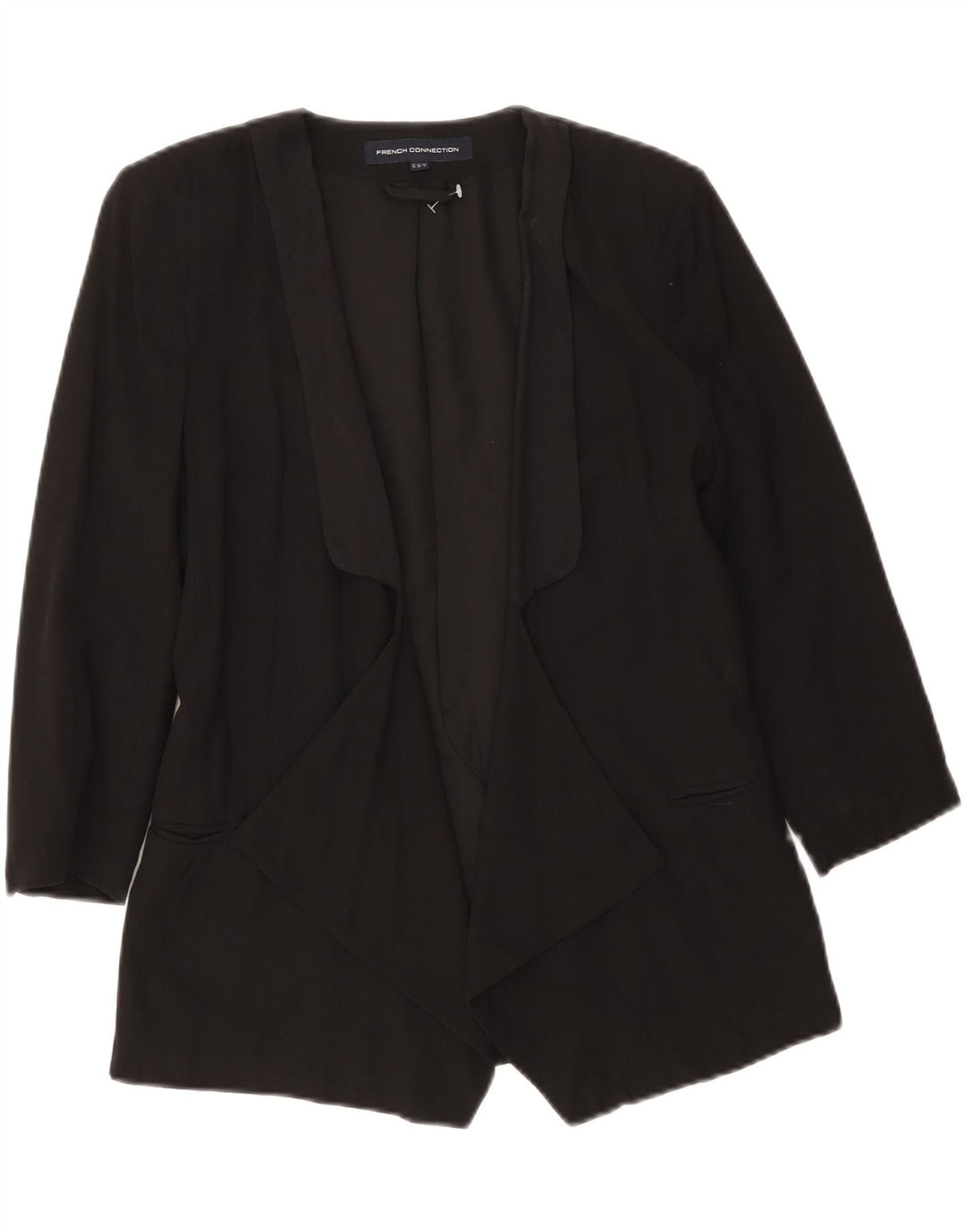 Giacca blazer aperta da donna con maniche a 3/4 di French Connection UK 10 piccola nera