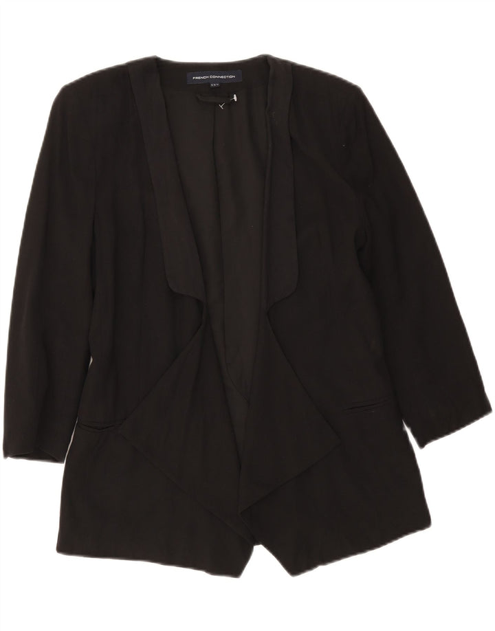 Giacca blazer aperta da donna con maniche a 3/4 di French Connection UK 10 piccola nera