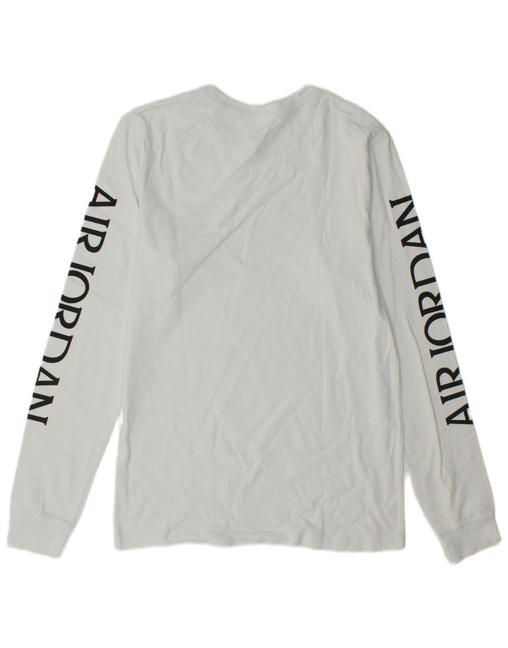 Top a maniche lunghe con grafica Jordan da uomo Small bianco