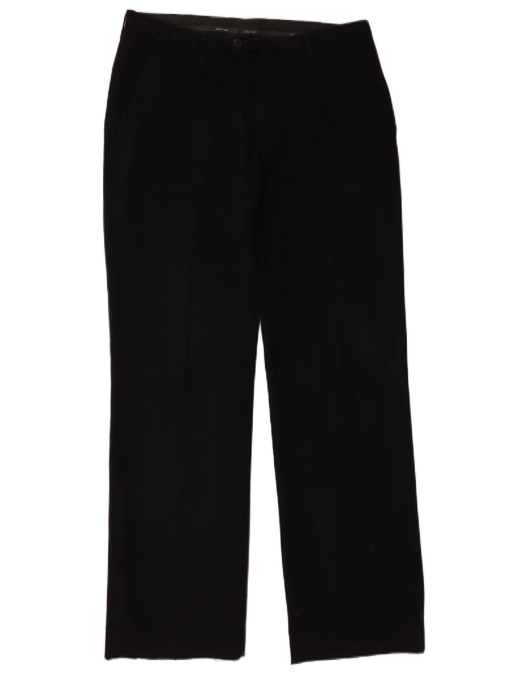 Pantaloni chino dritti da uomo Zara EU 42 Large W32 L32 poliestere nero