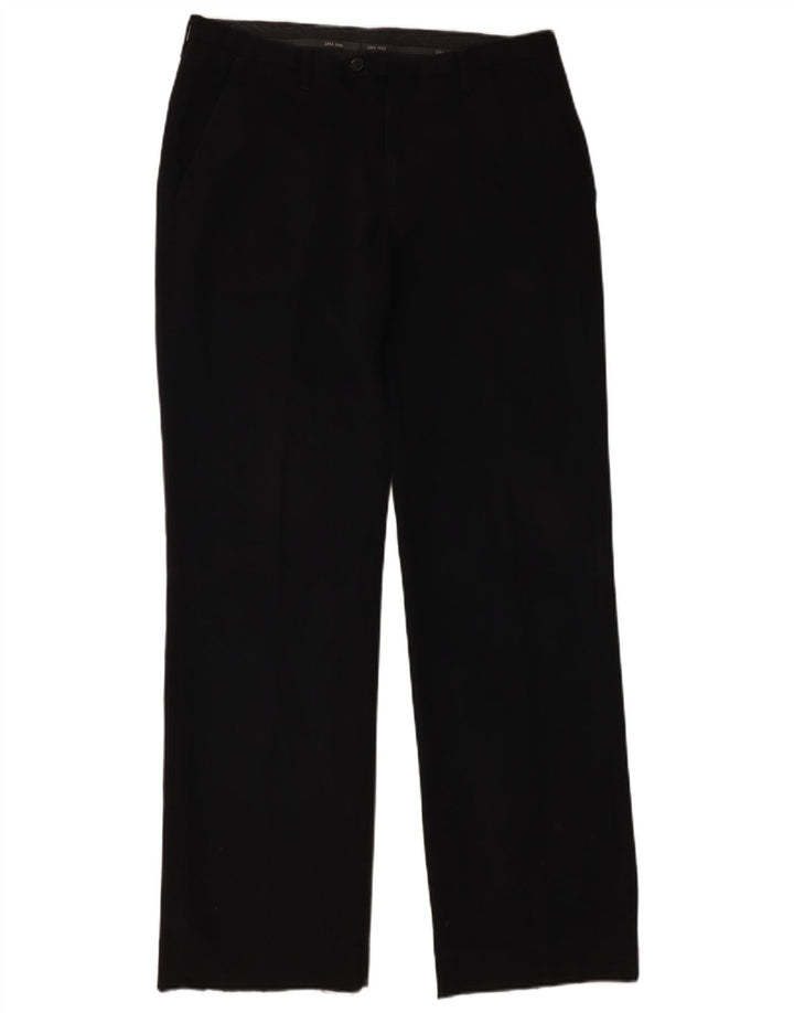 Pantaloni chino dritti da uomo Zara EU 42 Large W32 L32 poliestere nero