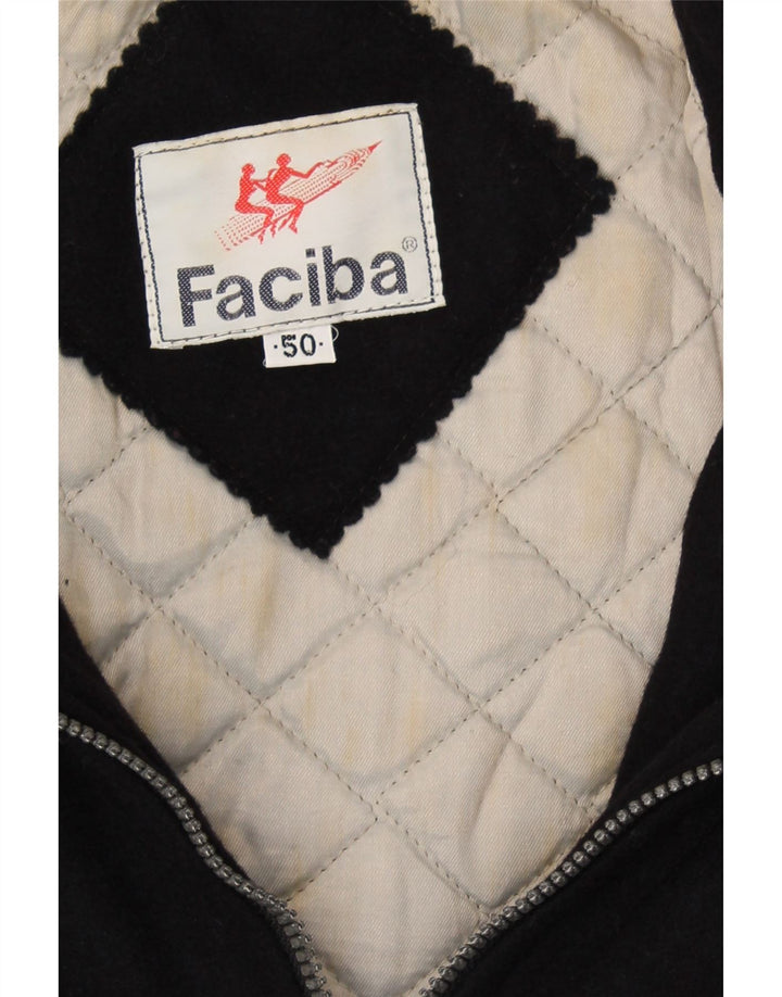 FACIBA Mens Windbreaker Jacket IT 50 Large Navy Blue Wool Vintage Faciba and Second-Hand Faciba from Messina Hembry 
