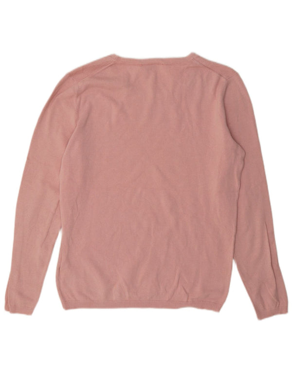 Maglione maglione con scollo a barca da donna Tommy Hilfiger UK 14 cotone rosa medio